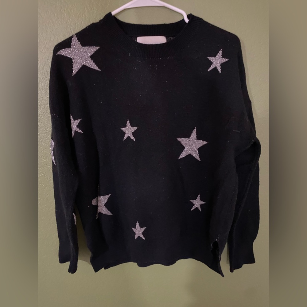 Grey Stars and Black Sweater